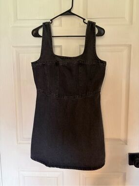 Lulu's Black Denim Tank Mini Dress